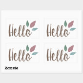 Feather Calligraphy Hello Aufkleber (Blatt)