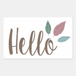 Feather Calligraphy Hello Aufkleber