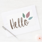 Feather Calligraphy Hello Aufkleber (Umschlag)