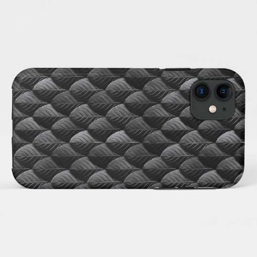 Feather Dragon Scale Armor Black iPhone Case (Rückseite (Horizontal))