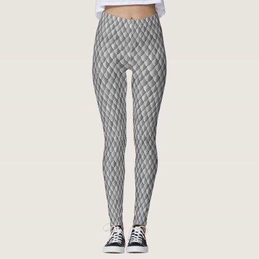 Feather Dragon Scale Rüstungssilber Leggings (Vorderseite)