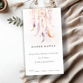 Feather Dreamcatcher Diaper Raffle Baby Dusche Begleitkarte
