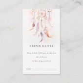 Feather Dreamcatcher Diaper Raffle Baby Dusche Begleitkarte (Vorderseite)
