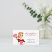 Feather Duster Maid House Reinigungsservice Visitenkarte (Stehend Vorderseite)