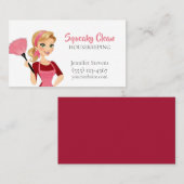 Feather Duster Maid House Reinigungsservice Visitenkarte (Vorne/Hinten)