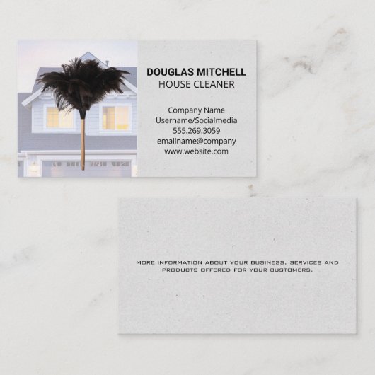Feather Duster | Zuhause-Business-Card Visitenkarte (Vorne/Hinten)