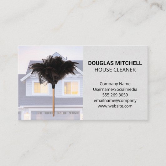 Feather Duster | Zuhause-Business-Card Visitenkarte (Vorderseite)