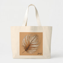 "Feather Elegance Tote Bag"