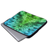 Feather Fell fluffy sehen blau grünen Farbverlauf Laptopschutzhülle (Vorne Knopf)