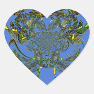 Feather Fish Herz-Aufkleber