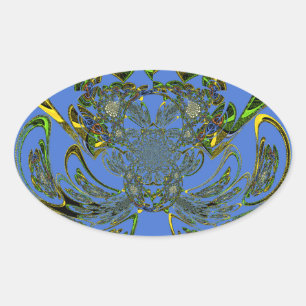 Feather Fish Ovaler Aufkleber