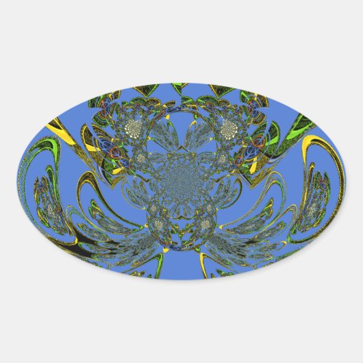 Feather Fish Ovaler Aufkleber (Vorderseite)