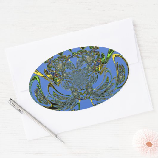 Feather Fish Ovaler Aufkleber (Umschlag)