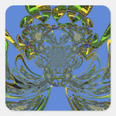 Feather Fish Quadratischer Aufkleber (Vorderseite)