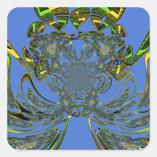 Feather Fish Quadratischer Aufkleber (Vorderseite)