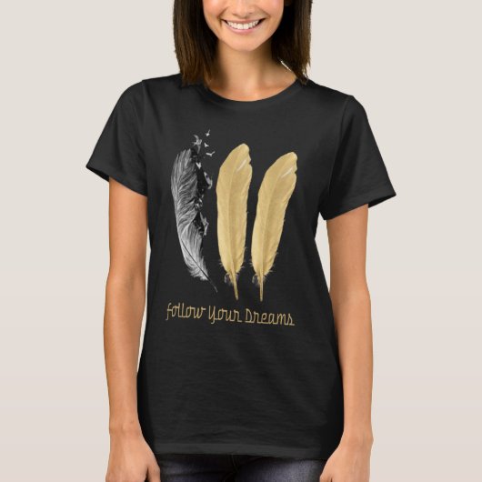 Feather, FOLGE DEINEN TRAUMS Pullover Hoodie (Vorderseite)