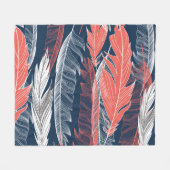 Feather Graphics, schönes nahtloses Muster. Fleecedecke (Vorderseite (Horizontal))