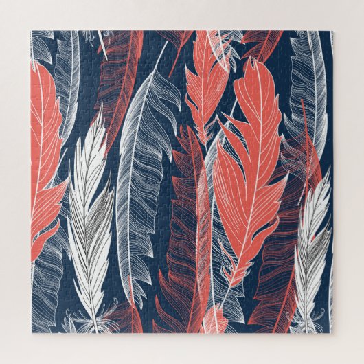 Feather Graphics, schönes nahtloses Muster. Puzzle (Vertikal)