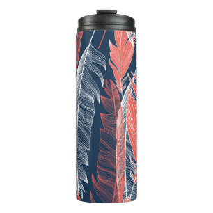 Feather Graphics, schönes nahtloses Muster. Thermosbecher