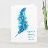 Feather Greeting Card Psalm 91:4 Karte (Vorderseite)