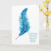 Feather Greeting Card Psalm 91:4 Karte (Gelbe Blume)