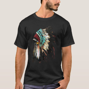 Feather Headdress Native Amerikanische Ureinwohner T-Shirt
