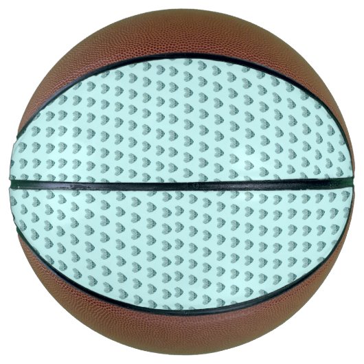 Feather heart in soft green basketball (Vorderseite)