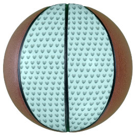 Feather heart in soft green basketball