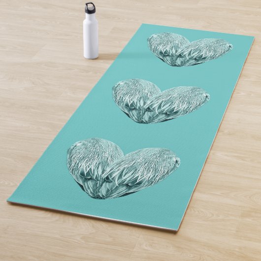 Feather heart in soft green yogamatte (Beispiel)