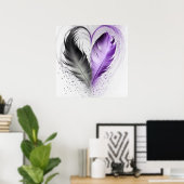 Feather Heart - Lila Poster (Heimbüro)