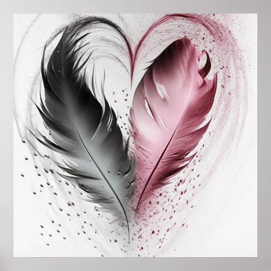 Feather Heart - Red Poster (Vorne)