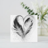 Feather Heart - Schwarz & Weiß (Stehend Vorderseite)