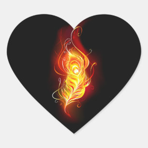 Feather Herz-Aufkleber