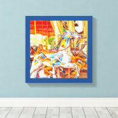 Feather Horse Carousel zum Genussbegehen Leinwanddruck (Insitu (Holzboden))