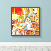 Feather Horse Carousel zum Genussbegehen Leinwanddruck (Insitu (Holzboden))