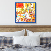 Feather Horse Carousel zum Genussbegehen Leinwanddruck (Insitu (Schlafzimmer))