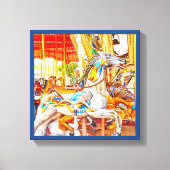 Feather Horse Carousel zum Genussbegehen Leinwanddruck (Vorderseite)