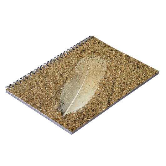 Feather in Sand Notizblock (Linke Seite)