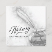 Feather Ink Pen Elegante Notar Public Quadratische Visitenkarte (Vorderseite)