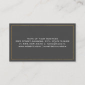 Feather Logo | Gold Border Frame Business Card Visitenkarte (Rückseite)