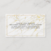 Feather Logo | Goldgrenze | Marmor Visitenkarte (Rückseite)