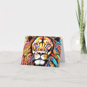 Feather Maned Lion von Lisa-Dawn Designs Birthday Karte