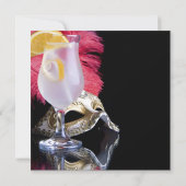 Feather Mask 40. Geburtstag Masquerade Party Einladung (Rückseite)