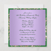 Feather Mask Lila Sweet 16 Masquerade Party Einladung (Rückseite)