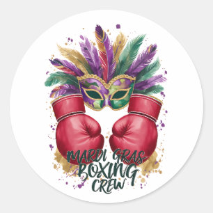 Feather Masquerade Mardi Gras Festivals Handschuh Runder Aufkleber