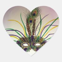 Feather Masquerade Maske Custom Heart Siegel Stick