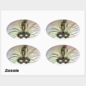Feather Masquerade Maske Custom Oval Stickers (Blatt)