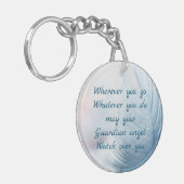 Feather May your Guardian Angel Watch over you Schlüsselanhänger (Vorderseite links)