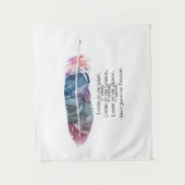 "Feather" mit Indianersprichwort Wandteppich (Vorderseite)