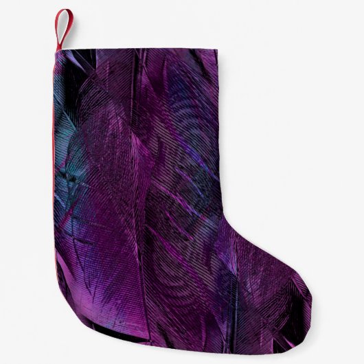 Feather Muster Textur Kleiner Weihnachtsstrumpf (Vorderseite)